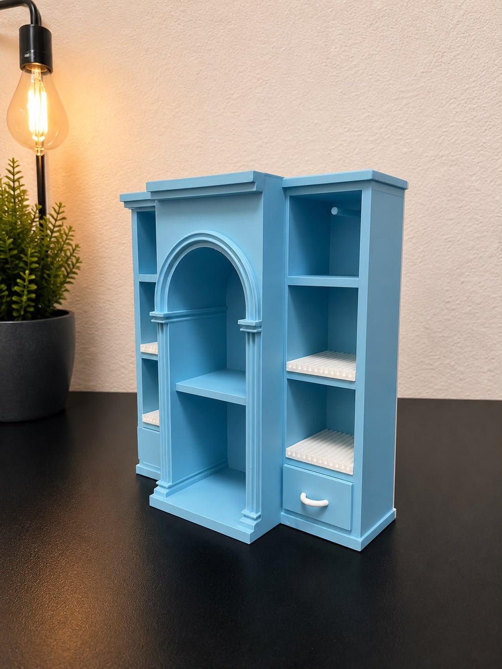 Blue Vinyl Collection Shelf with 4 disco holders (Items not included)
