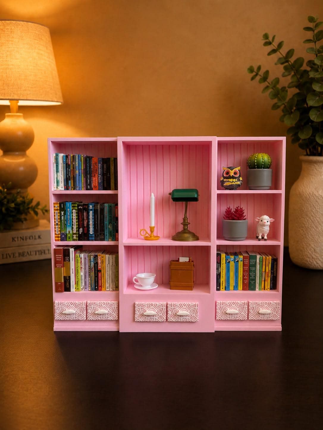 Pink Mini Bookshelf (Items not included)