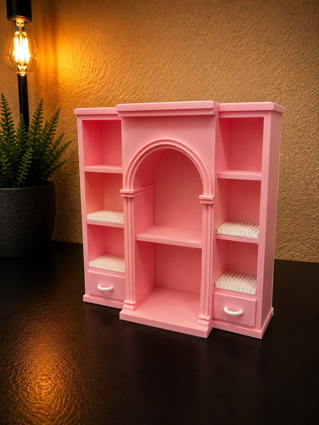 Pink Vinyl Collection Shelf with 4 disco holders (Items not included)