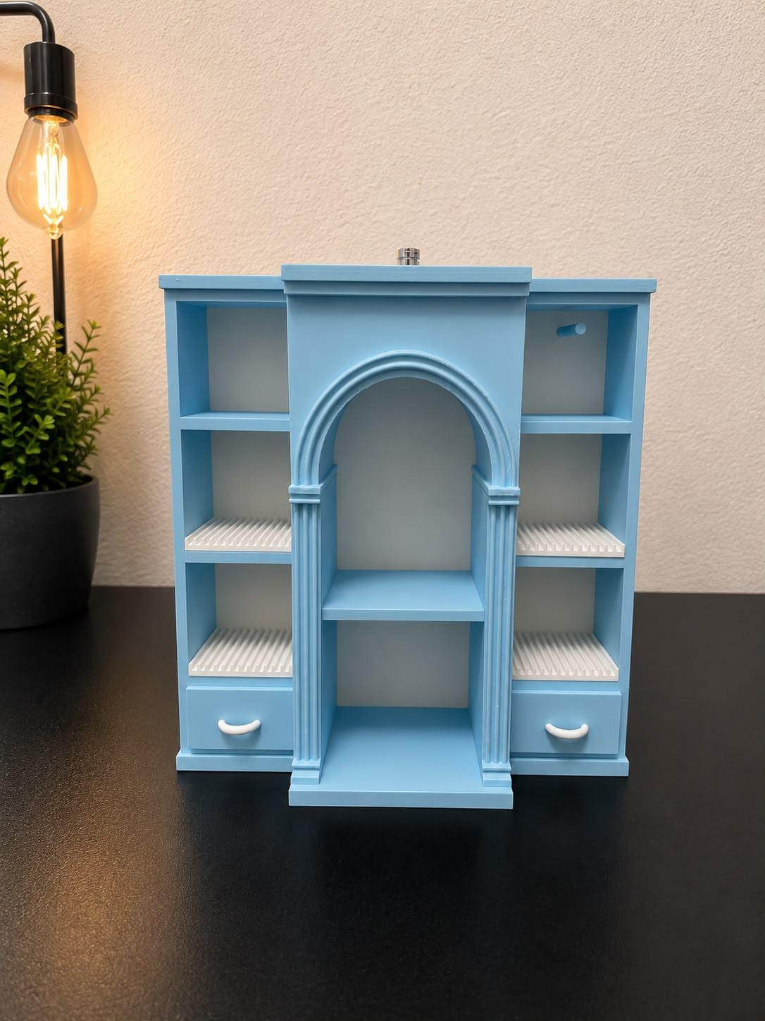 Blue Vinyl Collection Shelf with 4 disco holders (Items not included)