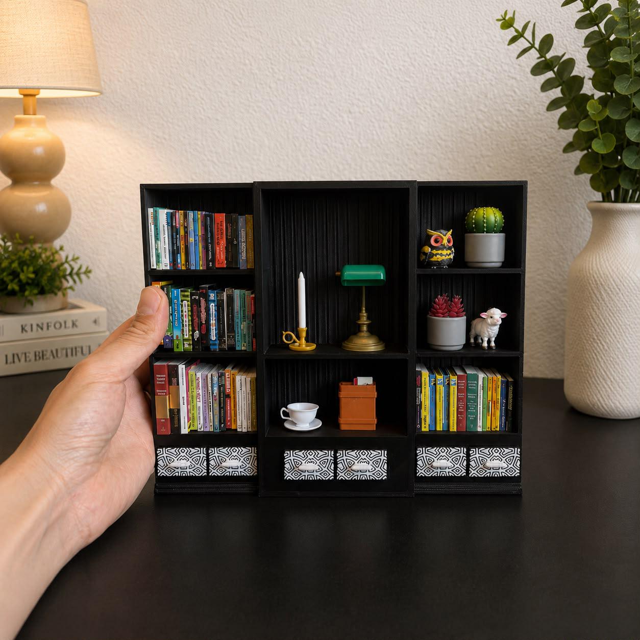 Black Mini Bookshelf (Items not included)