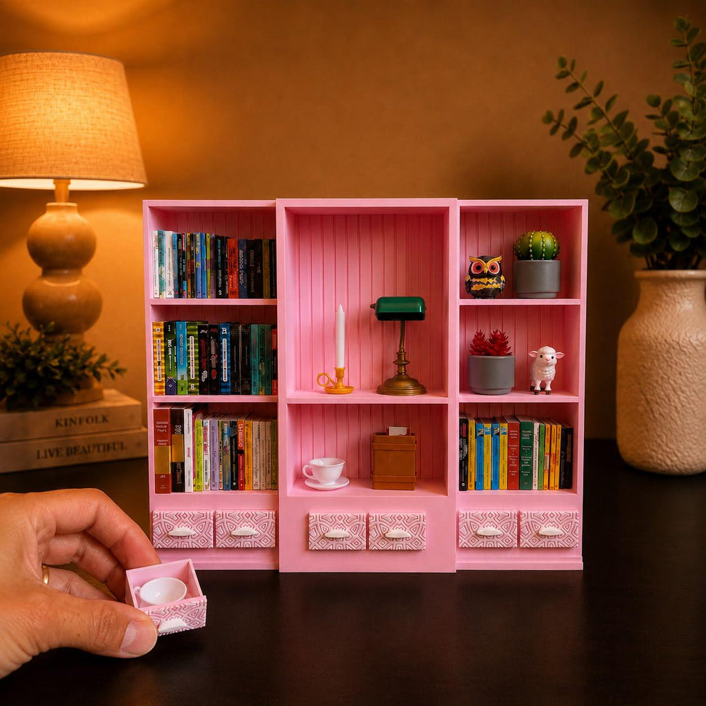 Pink Mini Bookshelf (Items not included)