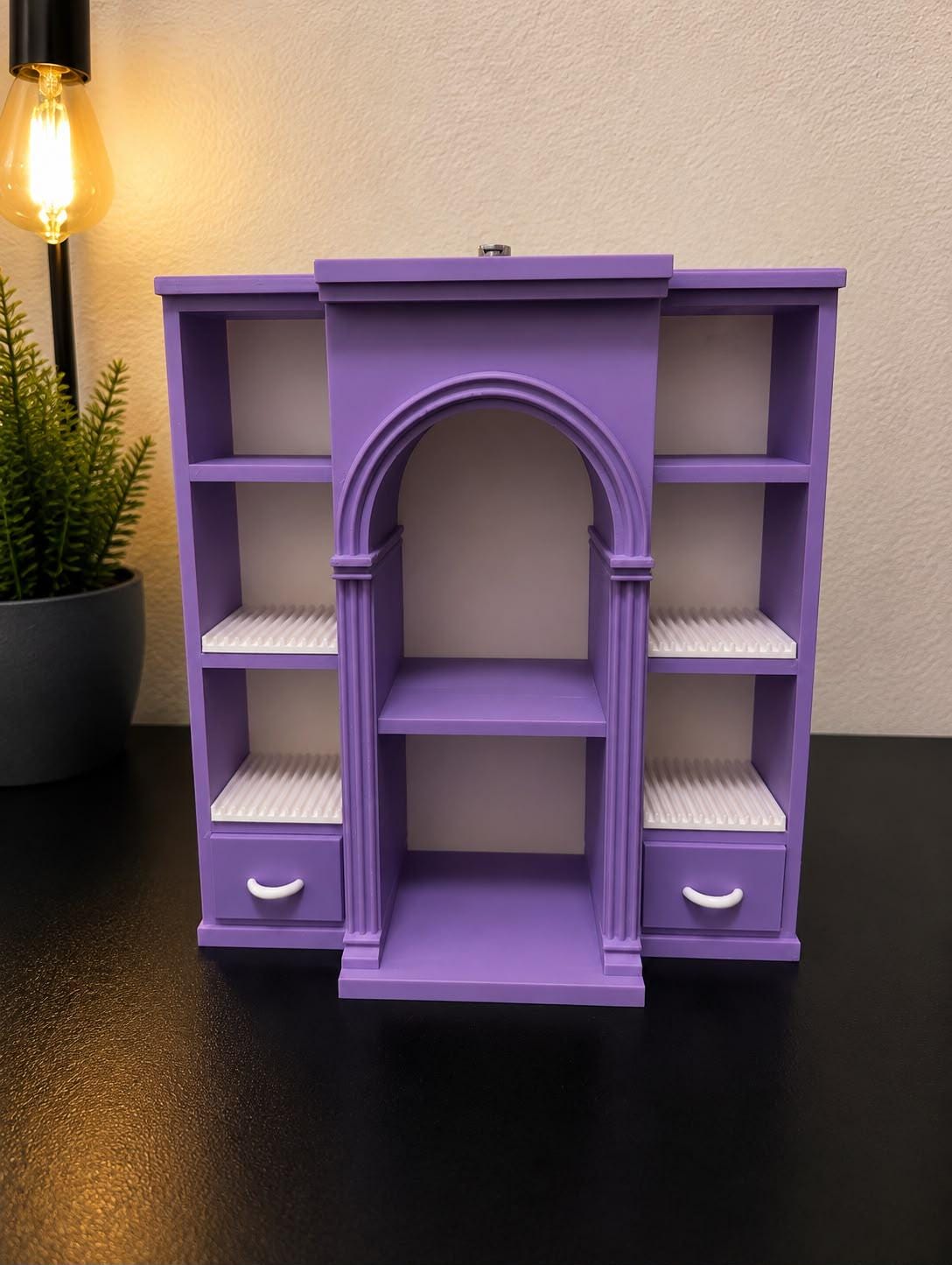 Purple Vinyl Collection Shelf with 4 disco holders (Items not included)