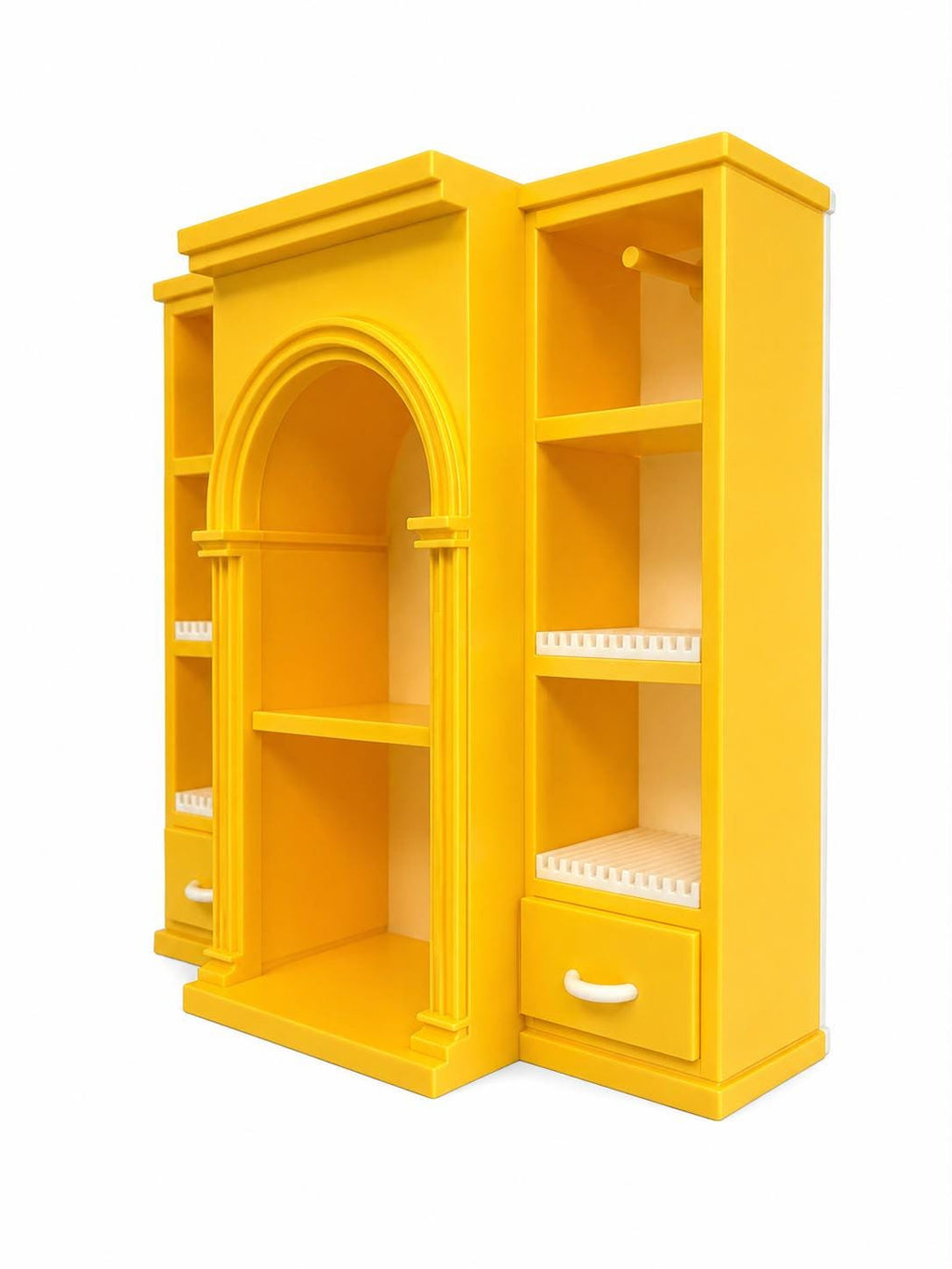 Yellow Vinyl Collection Shelf with 4 disco holders (Items not included)