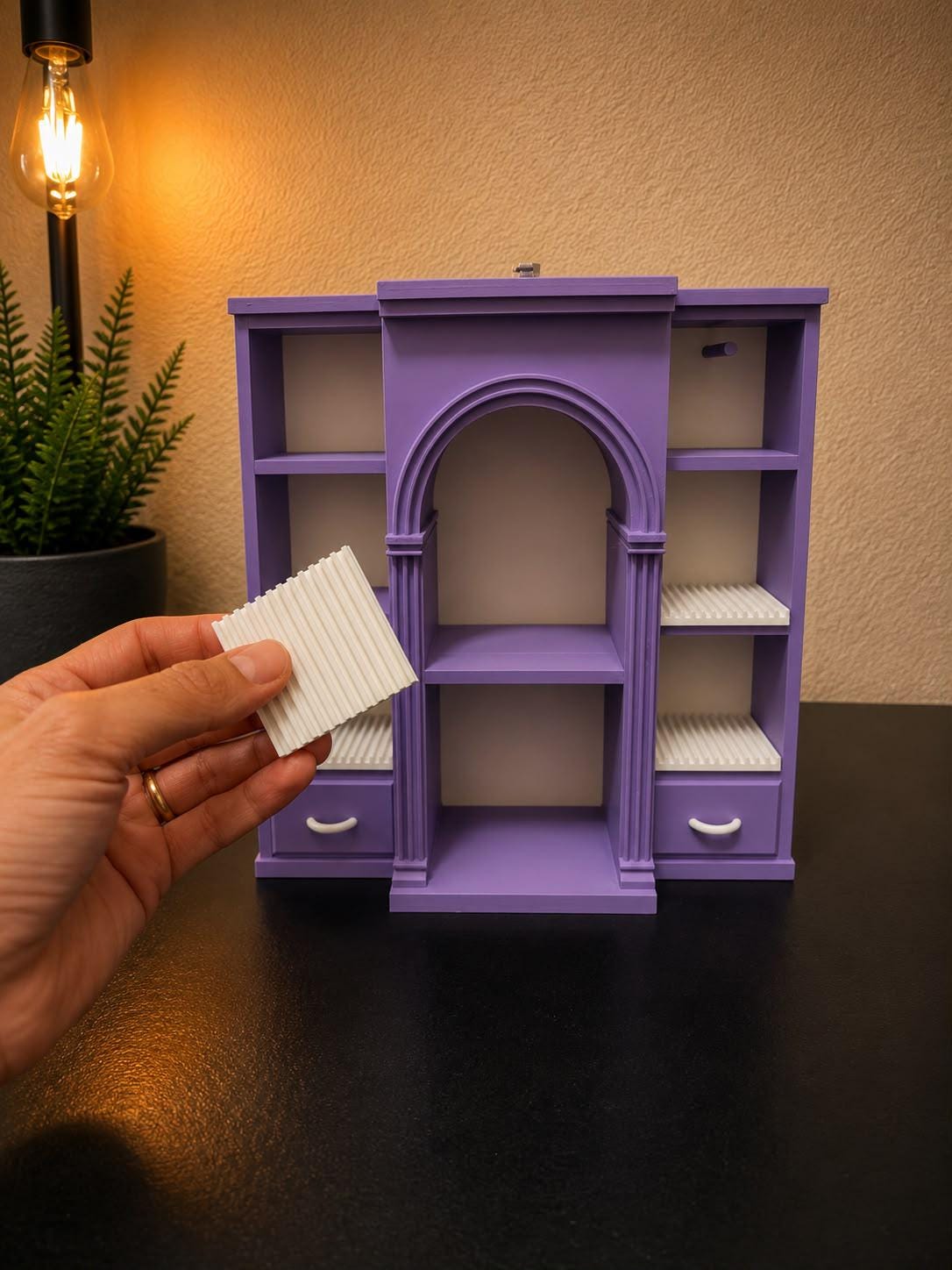 Purple Vinyl Collection Shelf with 4 disco holders (Items not included)
