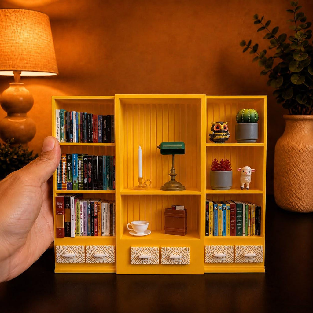 Yellow Mini Bookshelf (Items not included)
