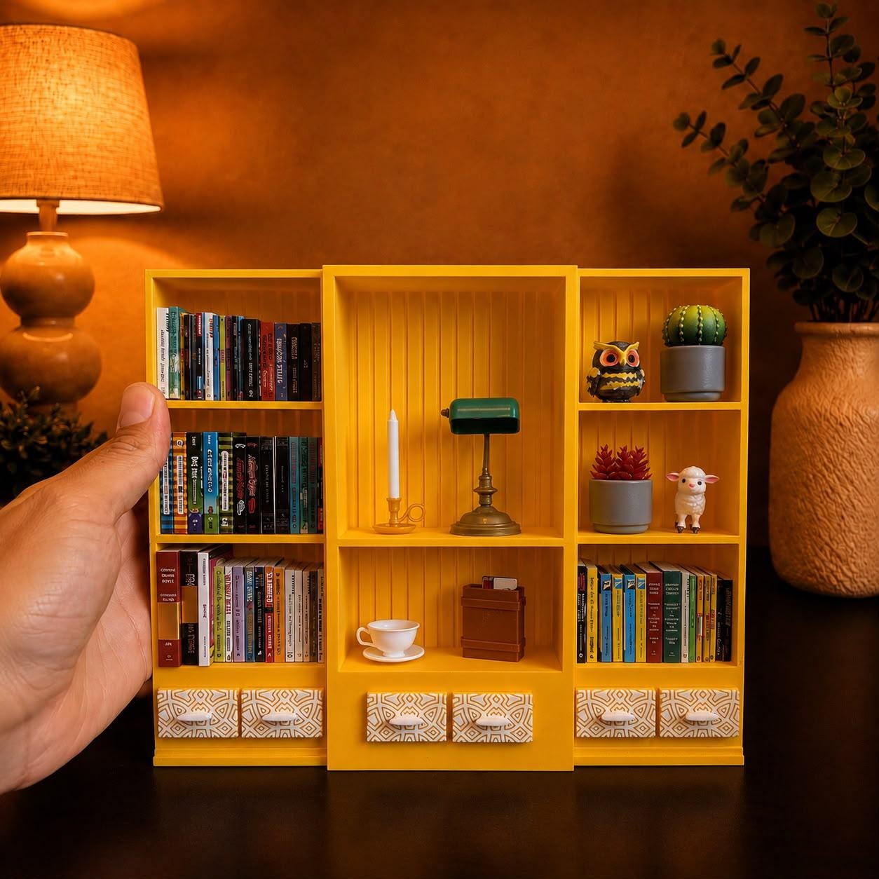 Yellow Mini Bookshelf (Items not included)