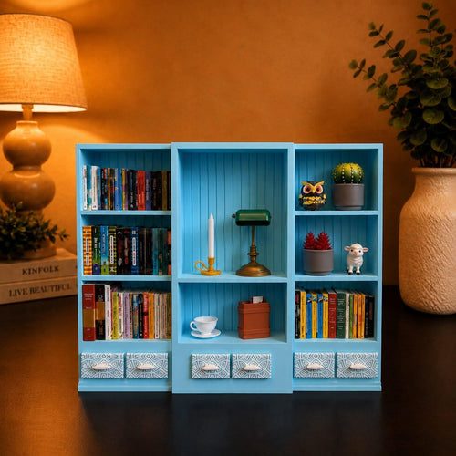 Blue Mini Bookshelf (Items not included)