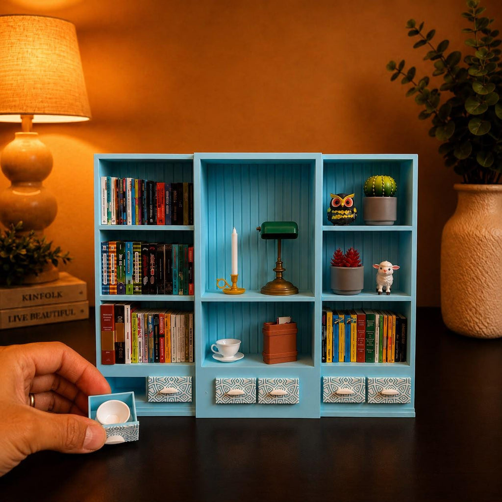 Blue Mini Bookshelf (Items not included)