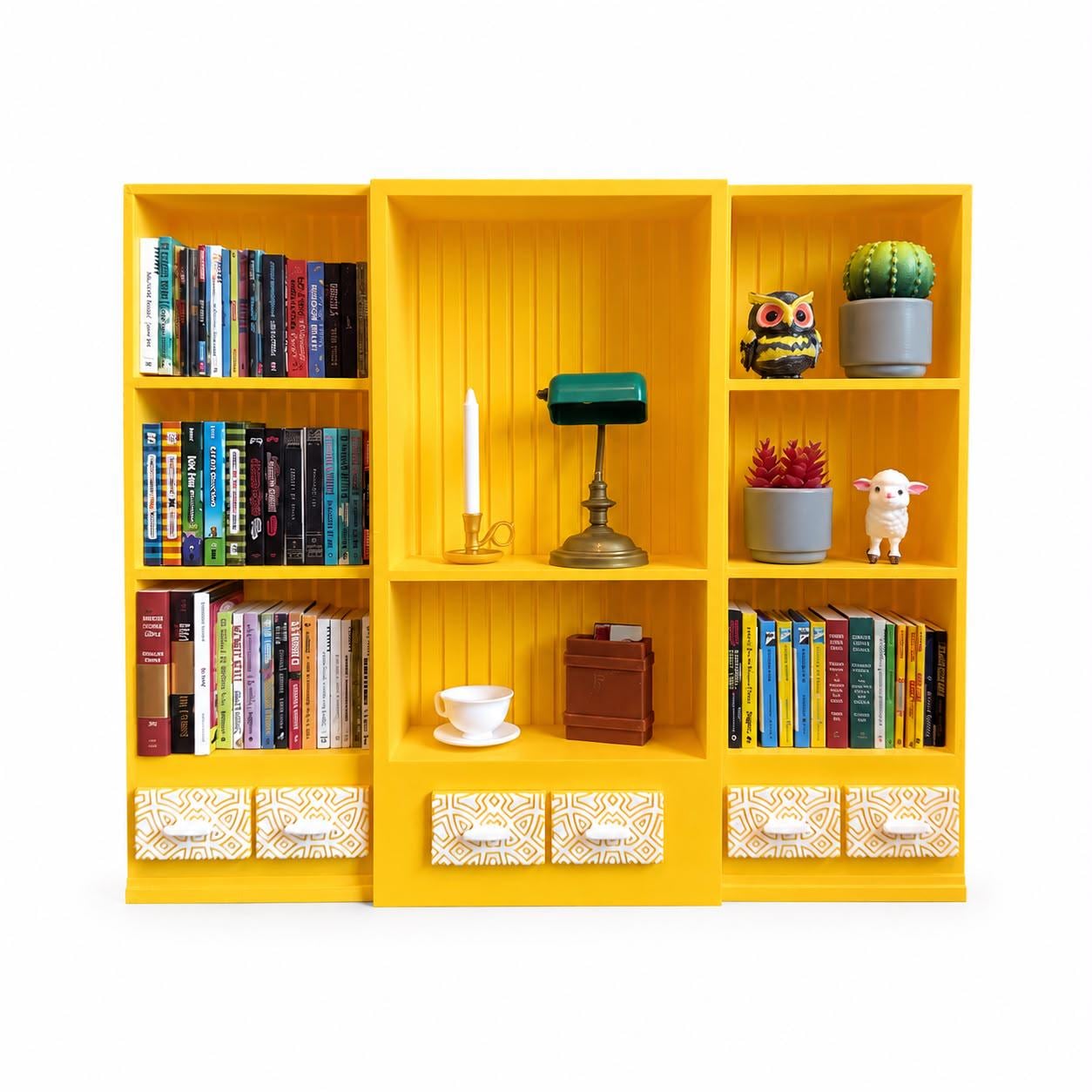 Yellow Mini Bookshelf (Items not included)