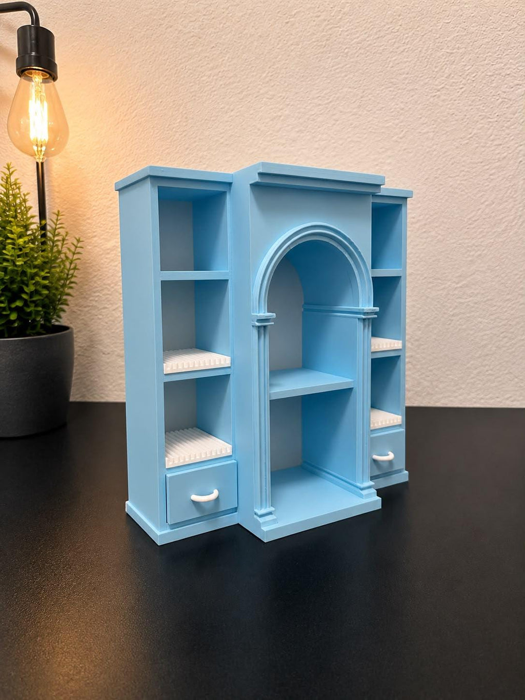 Blue Vinyl Collection Shelf with 4 disco holders (Items not included)