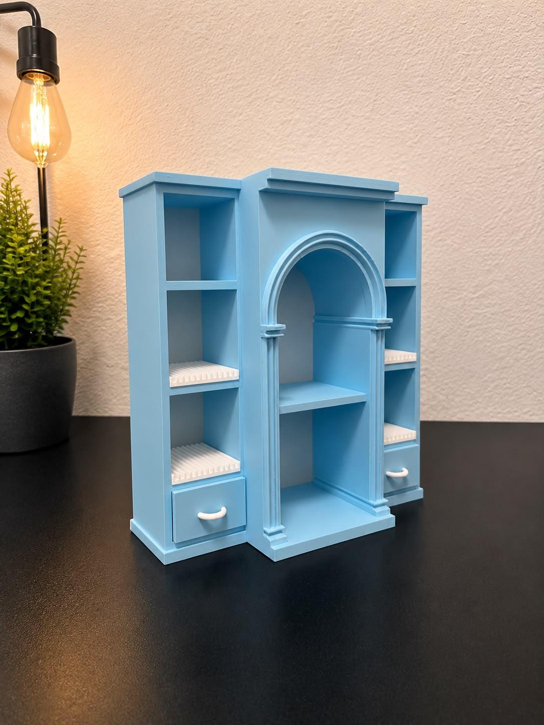 Blue Vinyl Collection Shelf with 4 disco holders (Items not included)