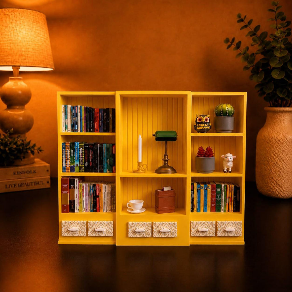 Yellow Mini Bookshelf (Items not included)