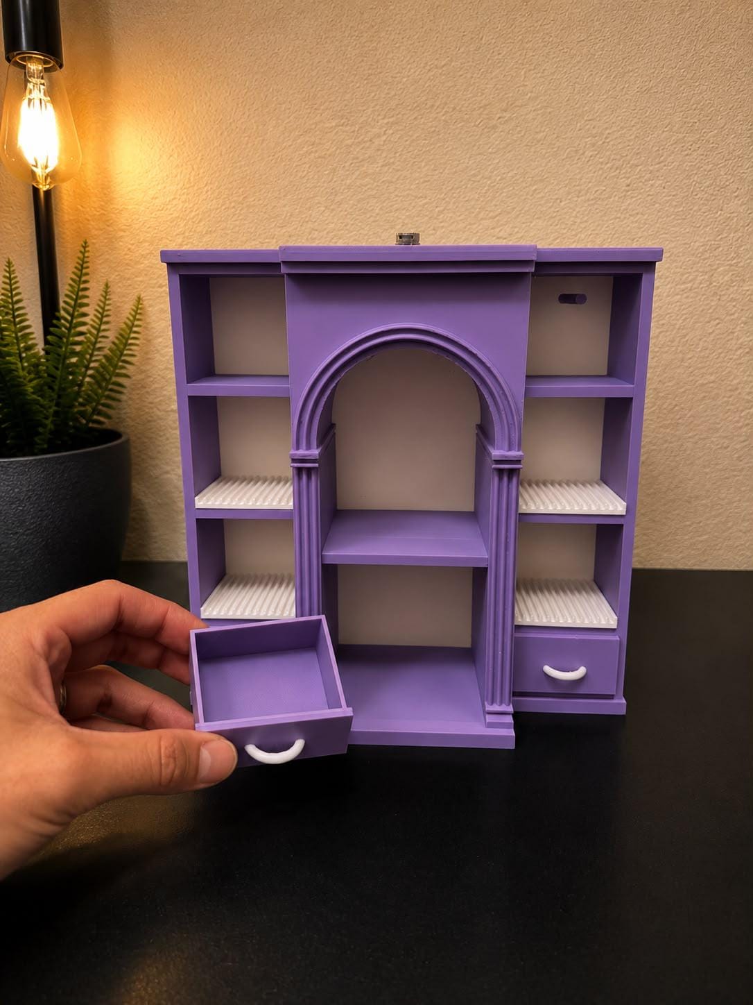Purple Vinyl Collection Shelf with 4 disco holders (Items not included)