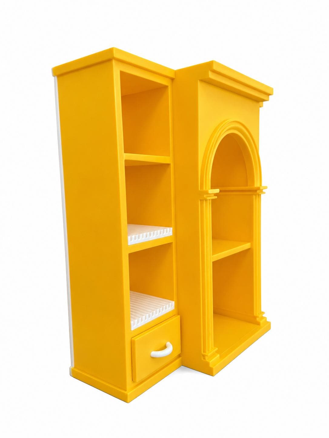 Yellow Vinyl Collection Shelf with 4 disco holders (Items not included)