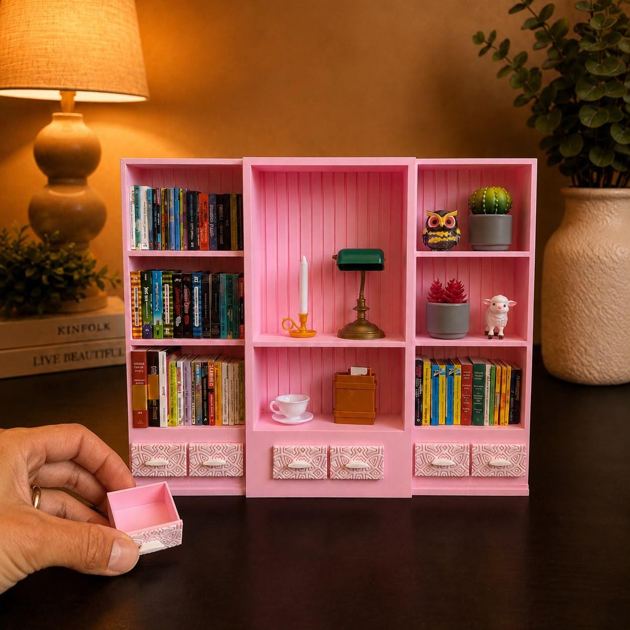 Pink Mini Bookshelf (Items not included)