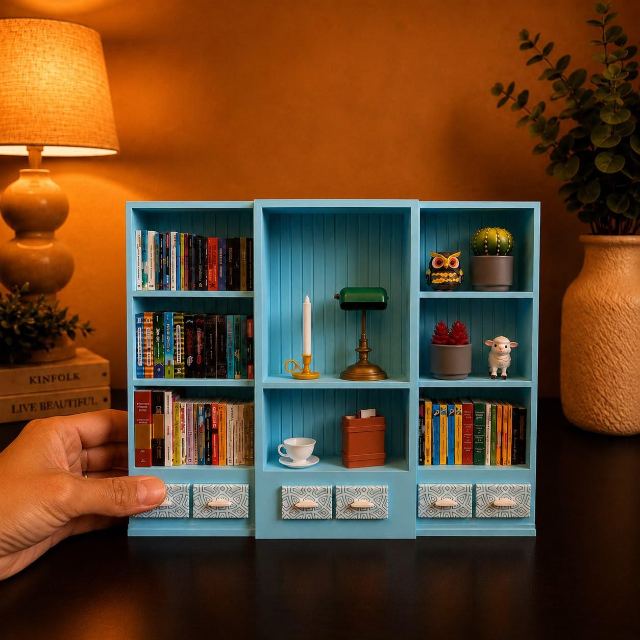 Blue Mini Bookshelf (Items not included)