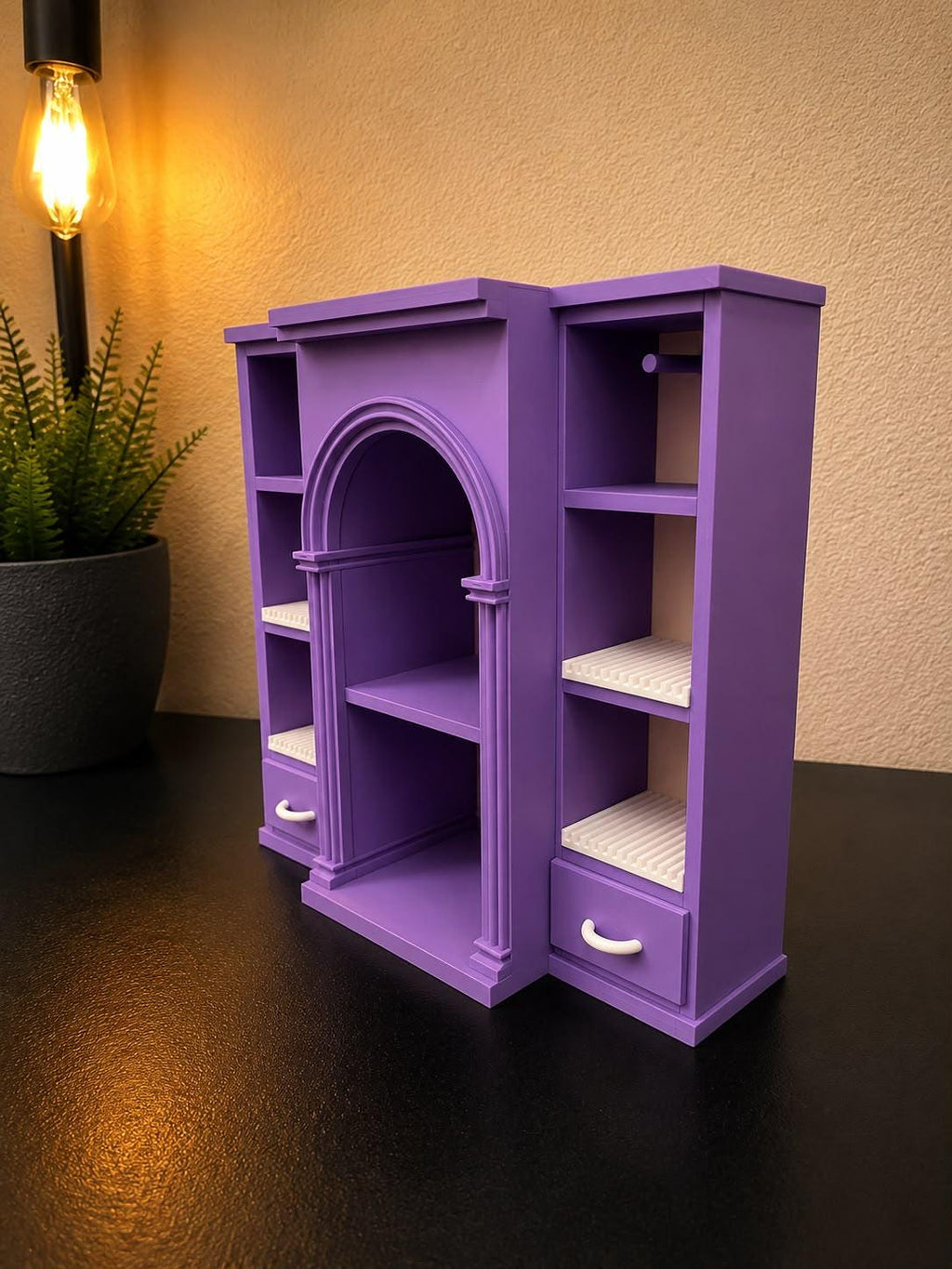 Purple Vinyl Collection Shelf with 4 disco holders (Items not included)